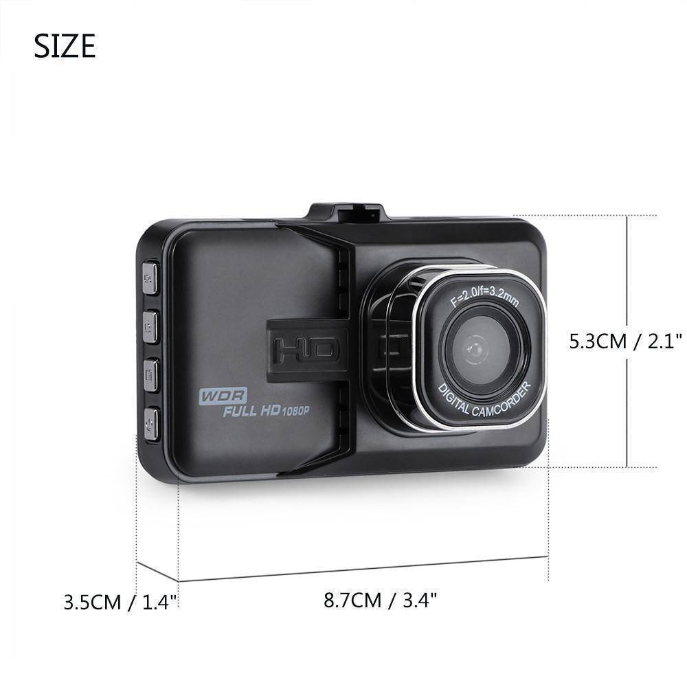 Frendorf | 3-Zoll Dash-Kamera Auto DVR Dash Cam Video Recorder HDMI HD 1080P Camcorder Nachtsicht Bewegungserkennung Schleifenaufzeichnung