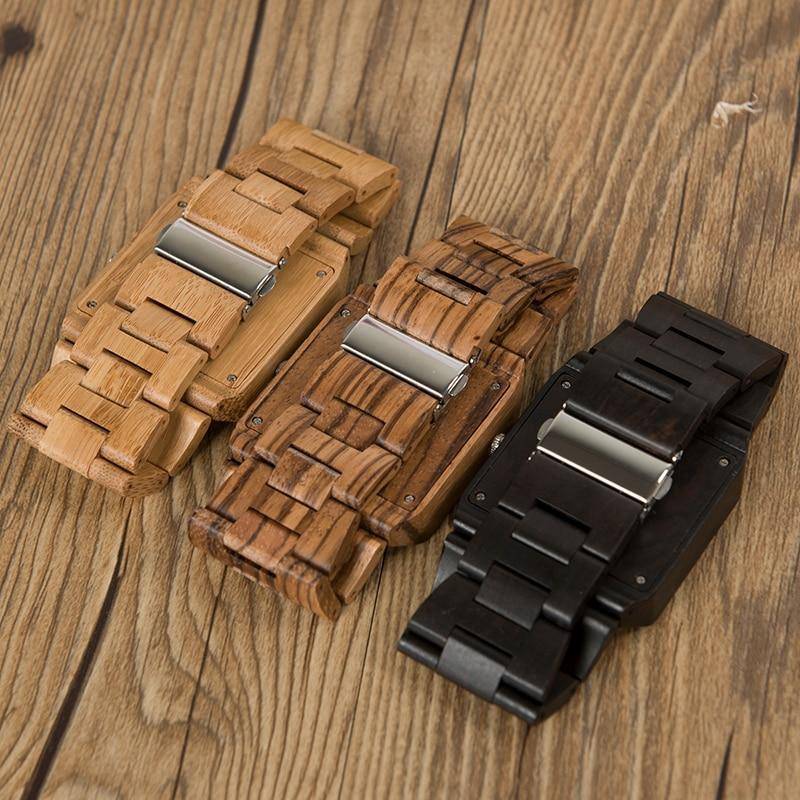 Frendorf | Bambus Holz Holz Herren Uhr - Rechteck Design