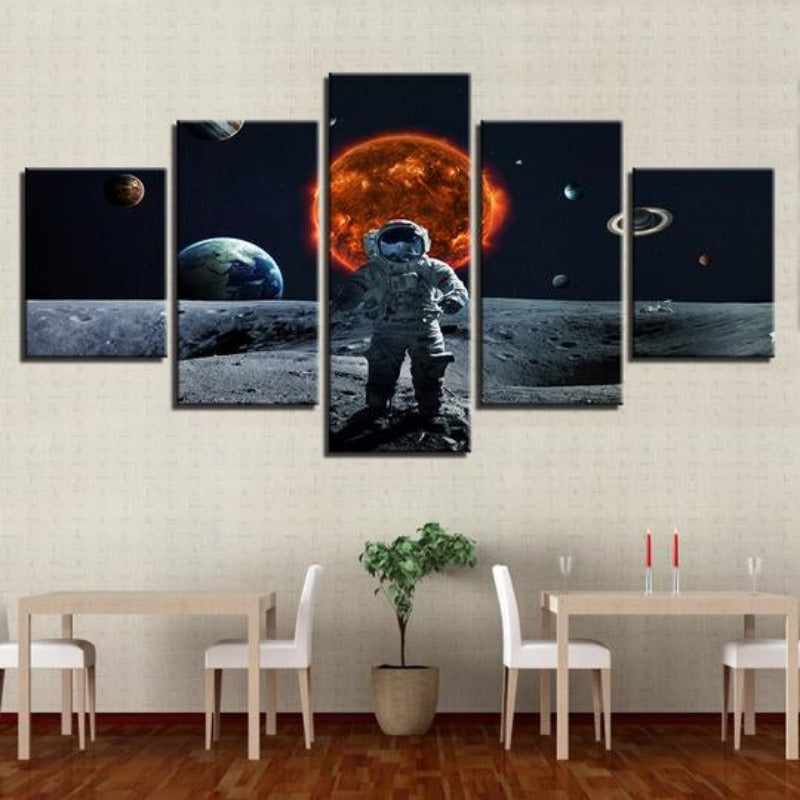 Astronaut Im Weltraum - Leinwand Wandkunst Gemälde