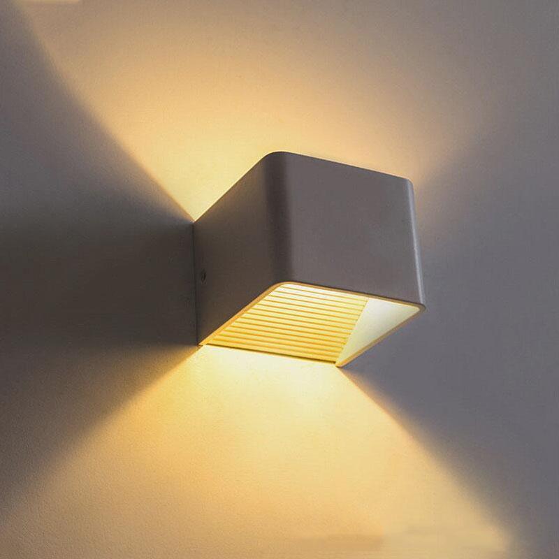 Frendorf | LumiBloc LED Wandlampe | Up & Down Licht | Modernes Würfel-Design | Holz & Farbvarianten