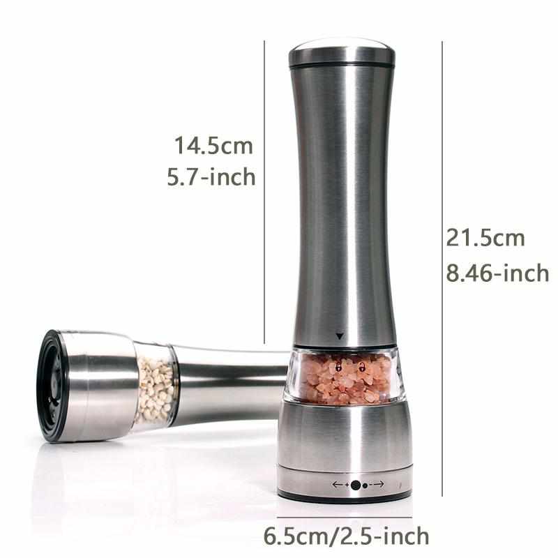 Frendorf | Premium Edelstahl Salz- und Pfeffermühle Set - Set von 2