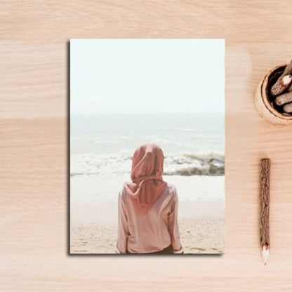 Pink Seascape Bus Healing Girl - Leinwand Wandkunst Malerei