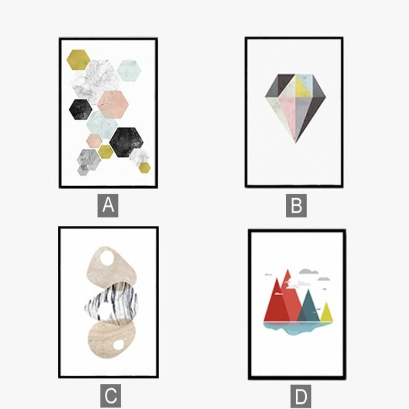 Modern Nordic Poster - Leinwand Wandkunst Malerei