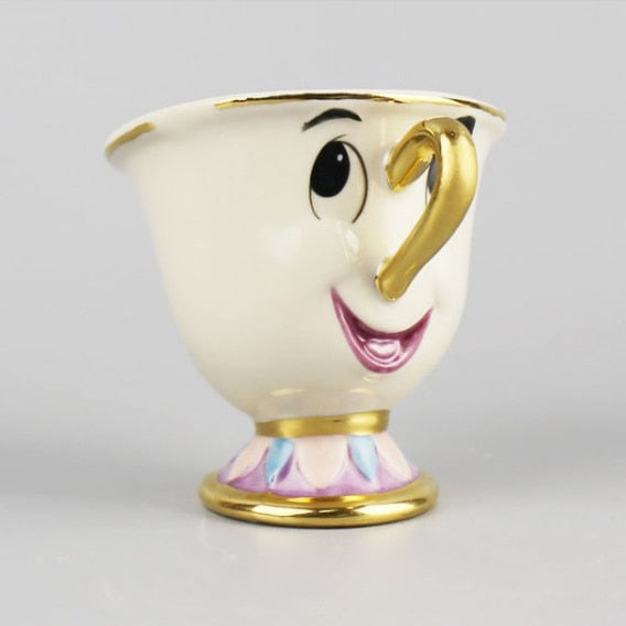Limitierte Cartoon Die Schöne und das Biest Bone China Tasse Teeset Mrs Potts und Chips Teekanne Kaffeetassen Set