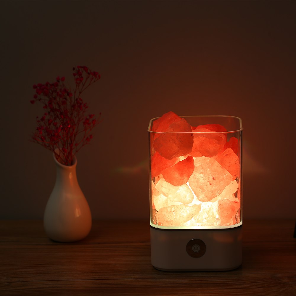 Himalayan Salt Schreibtischlampe & Luftreiniger Weiß