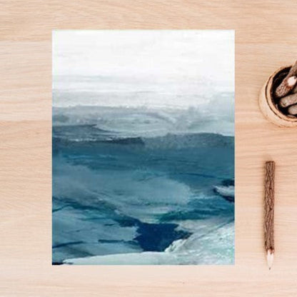 Abstrakte Landschaft Berg Blau Nordisch - Leinwand Wandkunst Gemälde