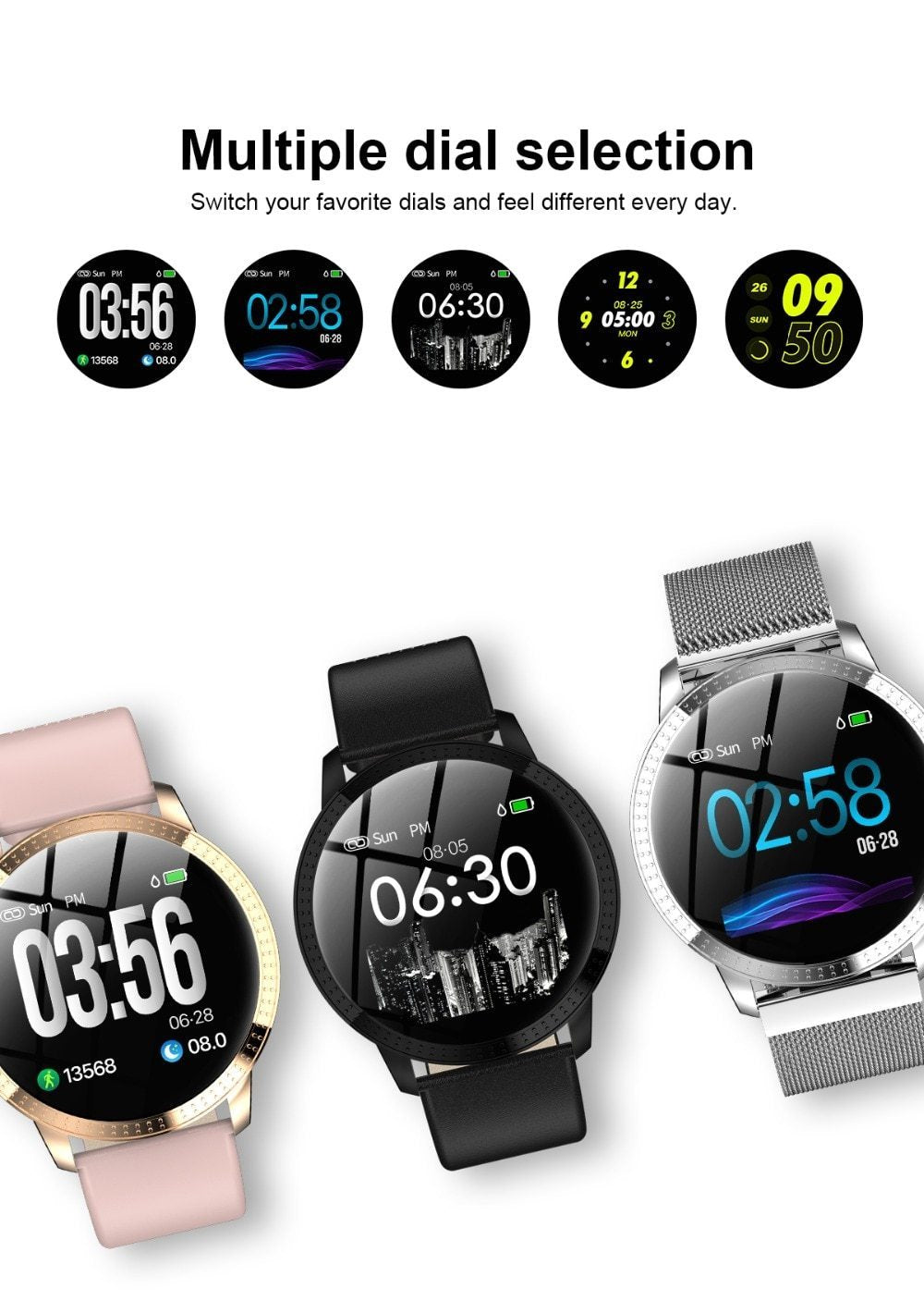 Frauen Smartwatch mit Bluetooth – Kompatibel mit Android & iOS, Wasserdicht & Leicht