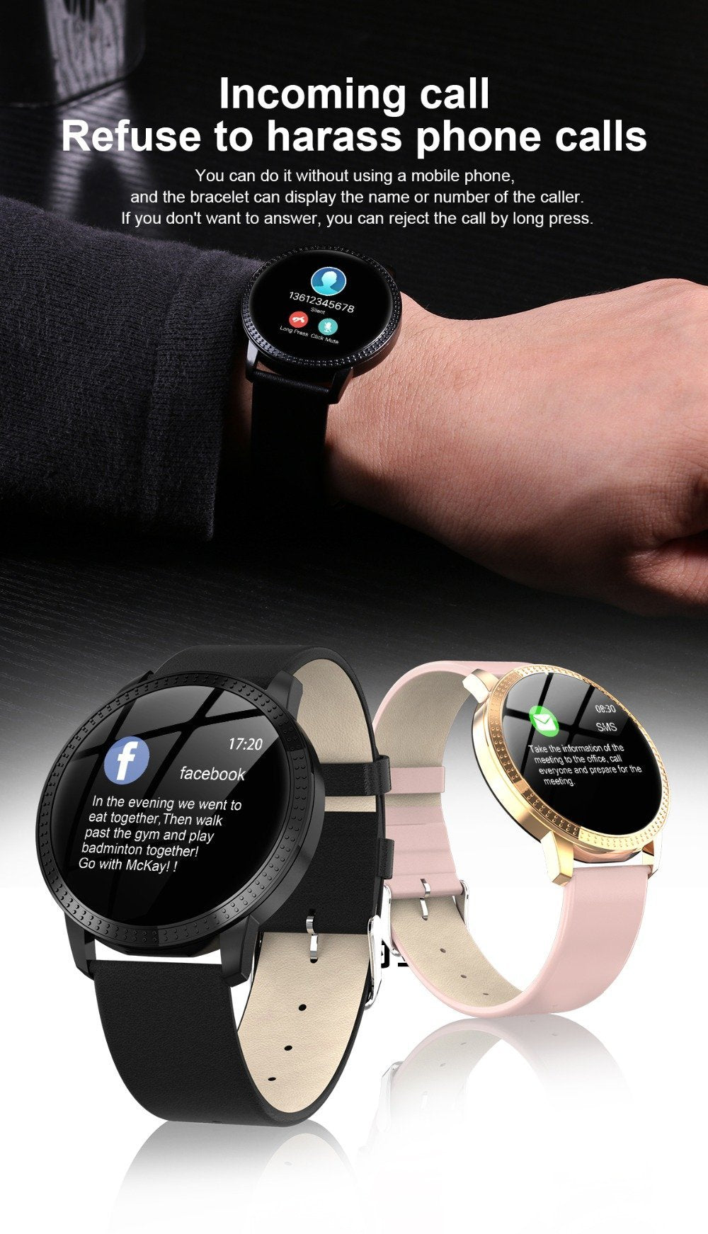 Frauen Smartwatch mit Bluetooth – Kompatibel mit Android & iOS, Wasserdicht & Leicht