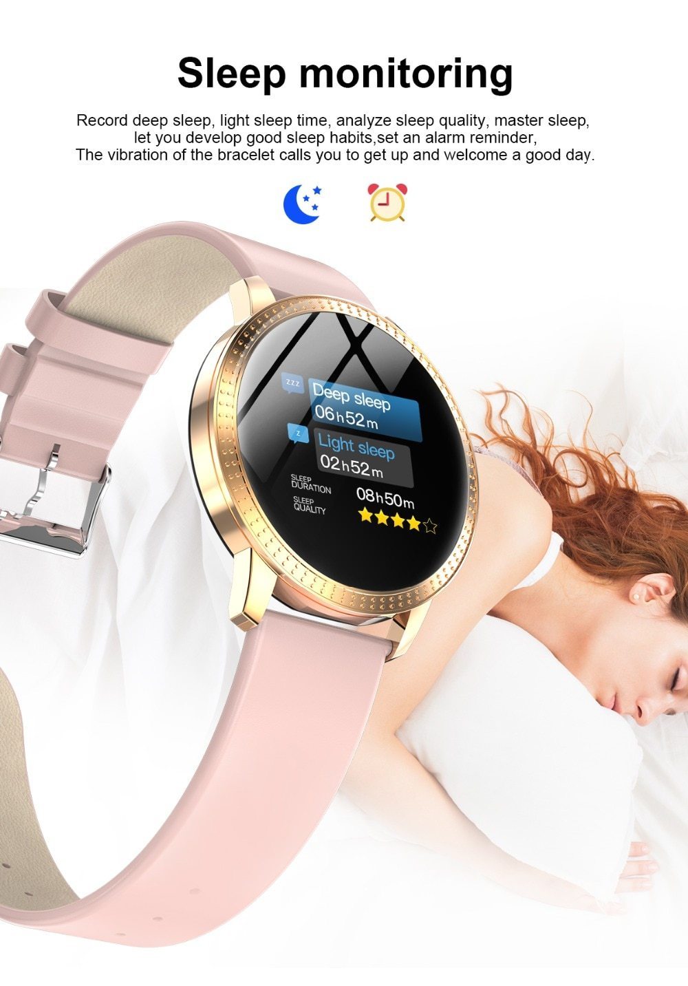 Frauen Smartwatch mit Bluetooth – Kompatibel mit Android & iOS, Wasserdicht & Leicht