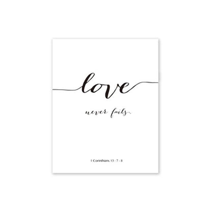 Wandkunst mit Bibelversen zum Thema Liebe und Glaube