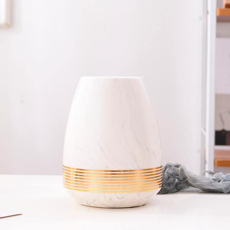 Frendorf | Marbelle Gold Akzent Marmorvase | Elegante Wohnkultur | Große & Kleine Größen