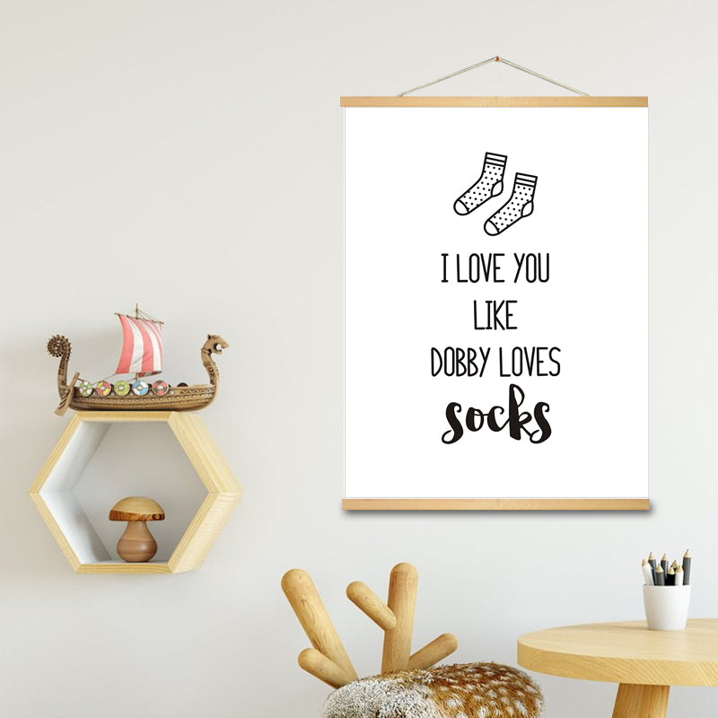 Ich liebe dich Kinderzimmer Drucke Dekor Socken - Leinwand Wandkunst Gemälde