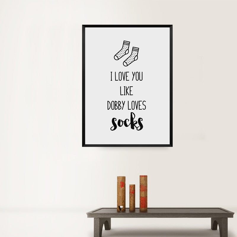 Ich liebe dich Kinderzimmer Drucke Dekor Socken - Leinwand Wandkunst Gemälde