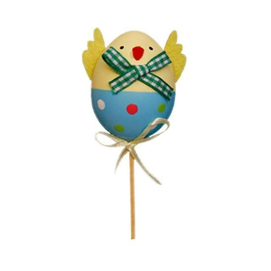 Frendorf | 1PCS Lustiges Küken Design Plastik Farbige Bemalte Ostereier Mit Stäben Kinder Geschenke Spielzeug Für Weihnachten Ostern Zuhause Party Geschenke