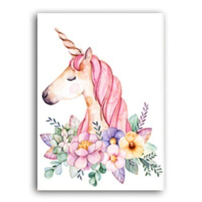 Modern Pink Cartoon Kinderzimmer Dekor Anpassbarer Name - Leinwand Wandkunst Malerei