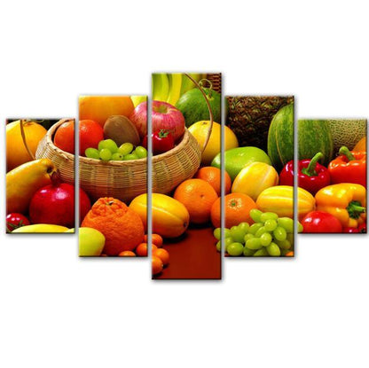 5 Panels Küchenleinwand Orange (2 Größen)