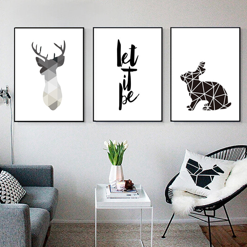 Minimalistische geometrische Reh - Leinwand Wandkunst Malerei