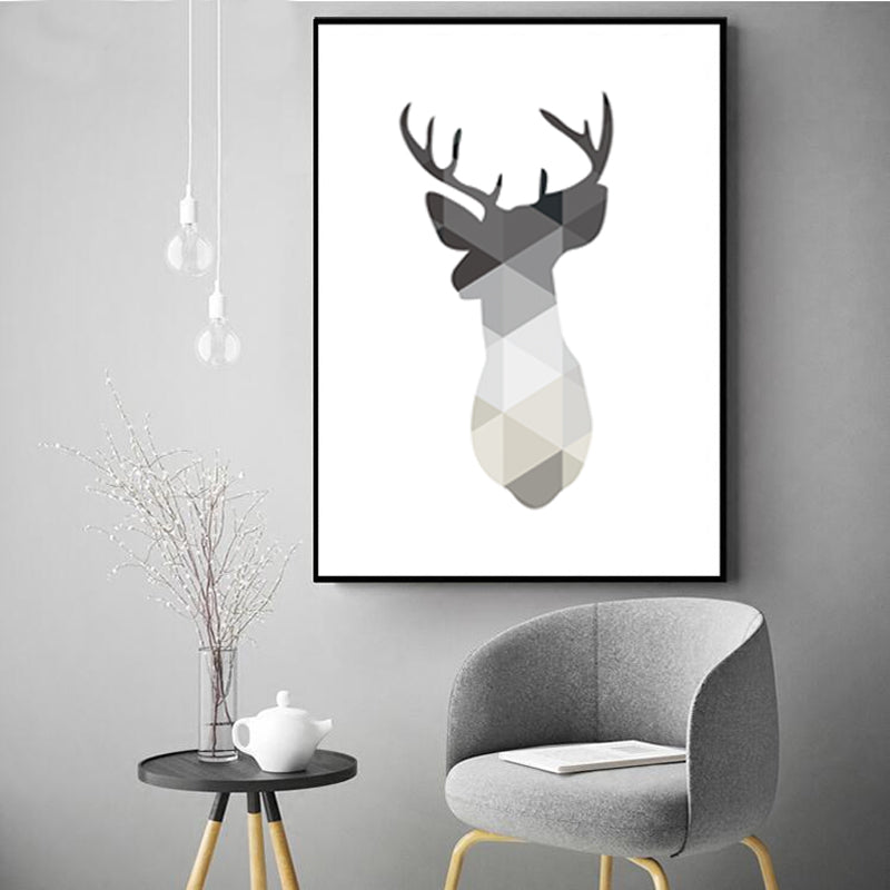 Minimalistische geometrische Reh - Leinwand Wandkunst Malerei