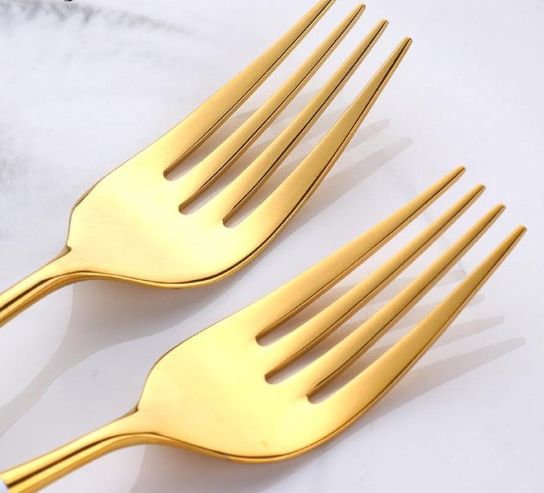 Frendorf | Eleganzia Luxuriöses Besteckset mit einzigartigen Griffdesigns | Hochwertiges Edelstahl | Perfekt für elegante Tischdekoration