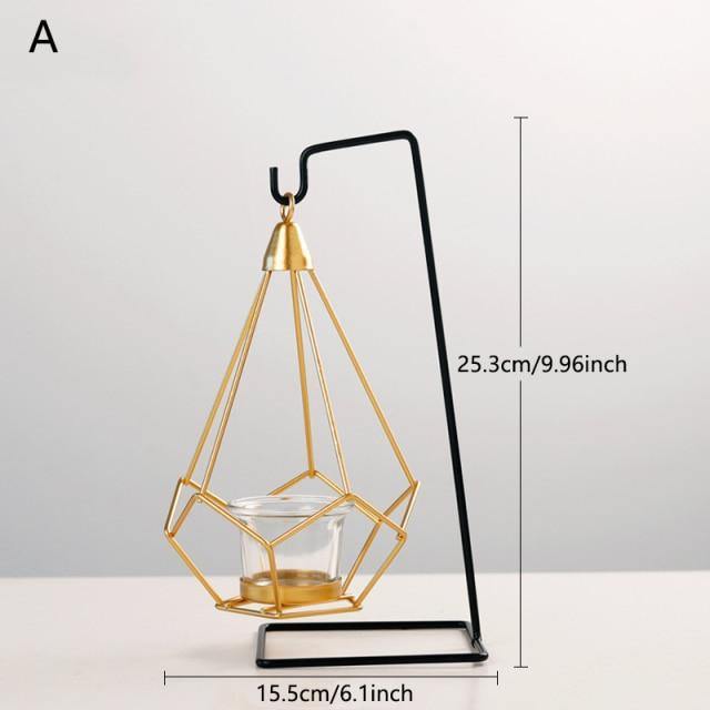 Frendorf | GeoLume Geometrischer Hängender Kerzenhalter oder Vase aus Eisen | Modernes Design | Vielseitige Deko