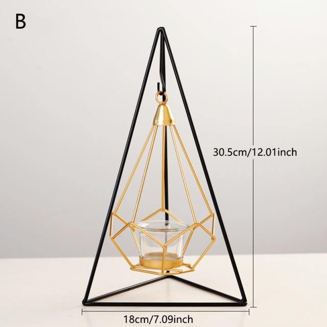 Frendorf | GeoLume Geometrischer Hängender Kerzenhalter oder Vase aus Eisen | Modernes Design | Vielseitige Deko