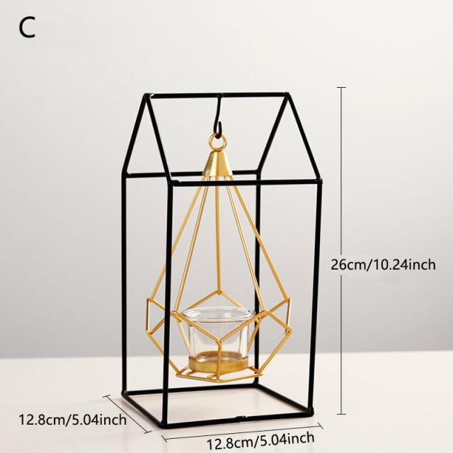 Frendorf | GeoLume Geometrischer Hängender Kerzenhalter oder Vase aus Eisen | Modernes Design | Vielseitige Deko