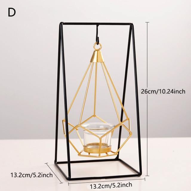 Frendorf | GeoLume Geometrischer Hängender Kerzenhalter oder Vase aus Eisen | Modernes Design | Vielseitige Deko