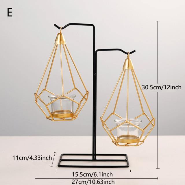 Frendorf | GeoLume Geometrischer Hängender Kerzenhalter oder Vase aus Eisen | Modernes Design | Vielseitige Deko