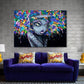Schöne Mädchen Graffiti Kreatives Haar - Leinwand Wandkunst Gemälde
