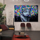 Schöne Mädchen Graffiti Kreatives Haar - Leinwand Wandkunst Gemälde