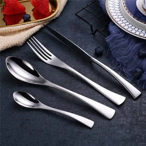 Frendorf | Sleekora Modern Besteckset | Elegantes Design | Edelstahl-Besteck in Schwarz, Gold & Silber | Perfekt für Dinner & Alltag