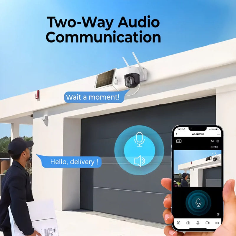 Frendorf | 2K solarbetriebene WIFI PTZ-Kamera mit automatischer Nachverfolgung & Nachtsicht