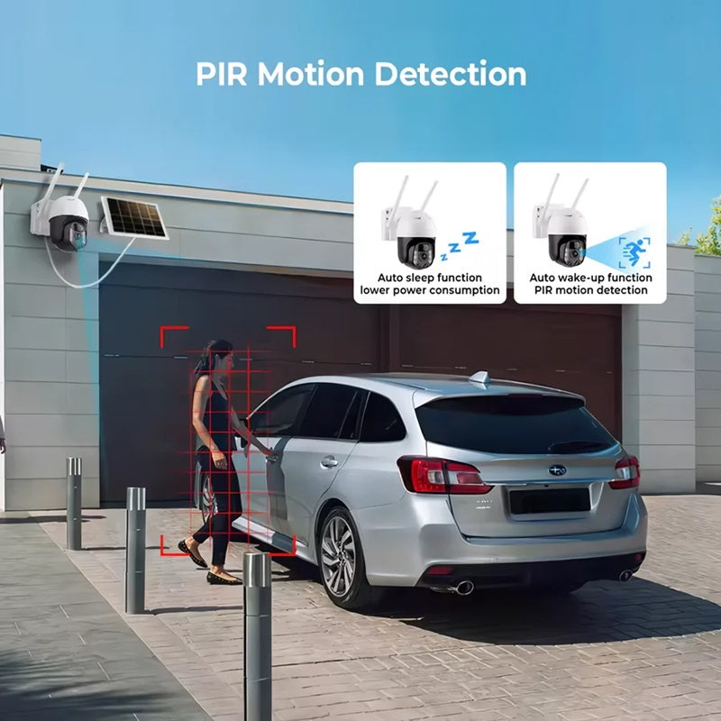 Frendorf | 2K solarbetriebene WIFI PTZ-Kamera mit automatischer Nachverfolgung & Nachtsicht