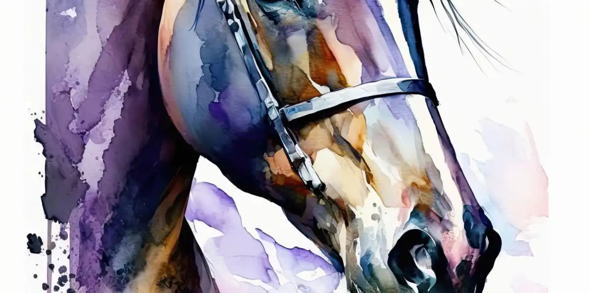 Frendorf | Lila Pferd Aquarell Wandkunst