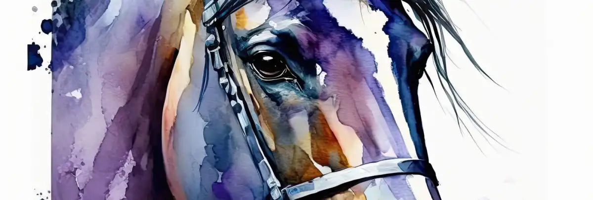 Frendorf | Lila Pferd Aquarell Wandkunst