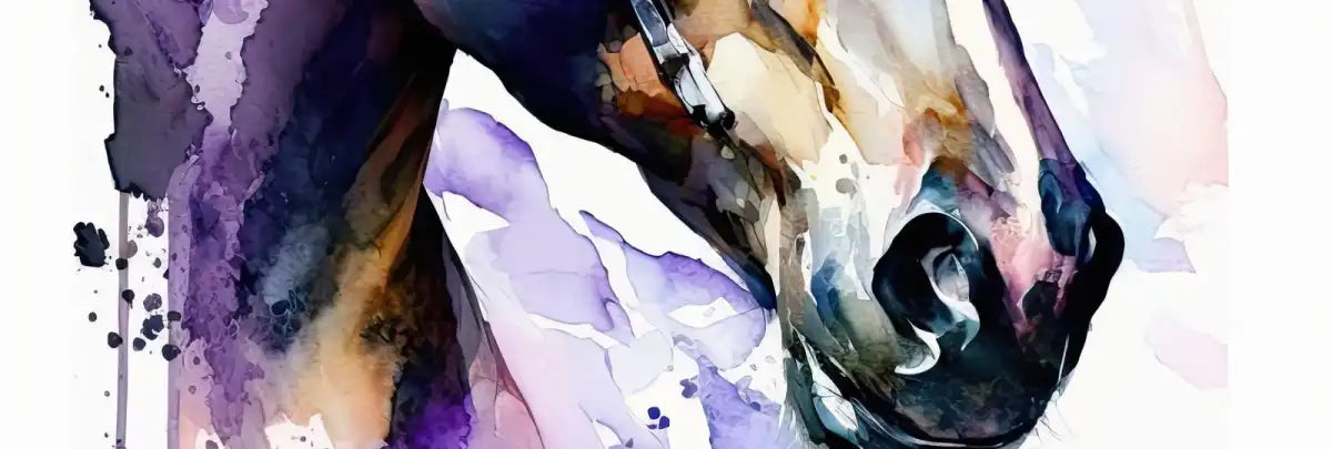 Frendorf | Lila Pferd Aquarell Wandkunst