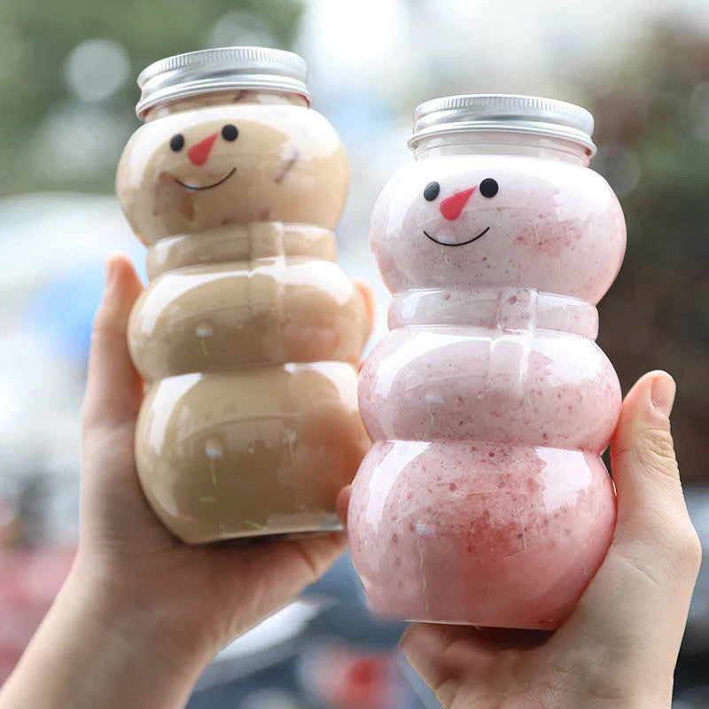 Frendorf | 10 Stück Weihnachts-Schneemann-Flaschen mit Deckel
