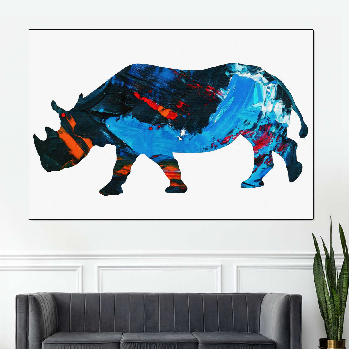 Frendorf | Rhino Abstract Silhouette Wandkunst