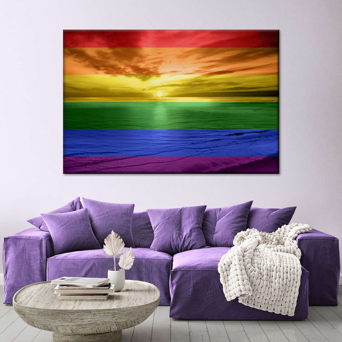Frendorf | Ein Regenbogen Sonnenuntergang Wandkunst