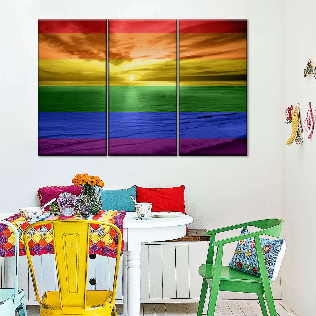 Frendorf | Ein Regenbogen Sonnenuntergang Wandkunst
