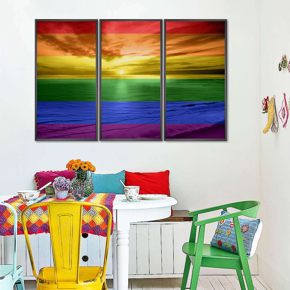 Frendorf | Ein Regenbogen Sonnenuntergang Wandkunst