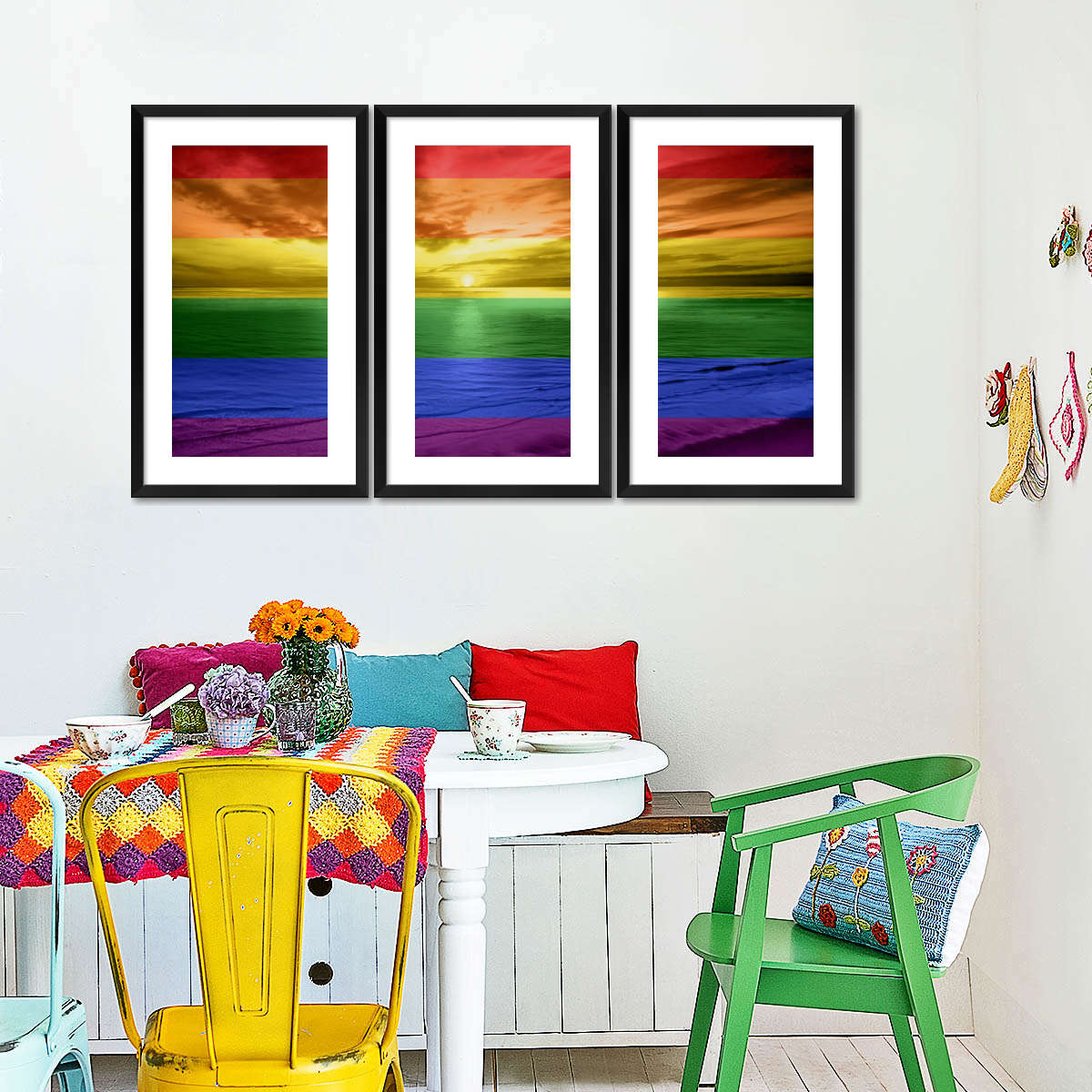 Frendorf | Ein Regenbogen Sonnenuntergang Wandkunst