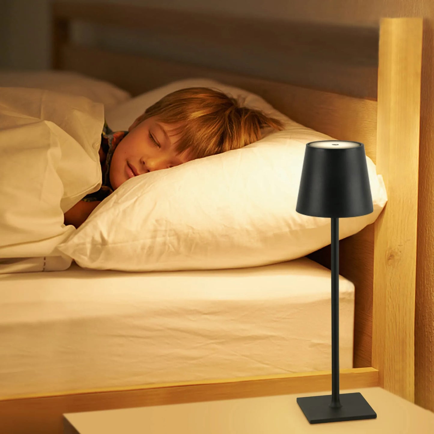 Frendorf | kabellose LED Tischleuchte- USB wiederaufladbar + 3 Stufen dimmbar