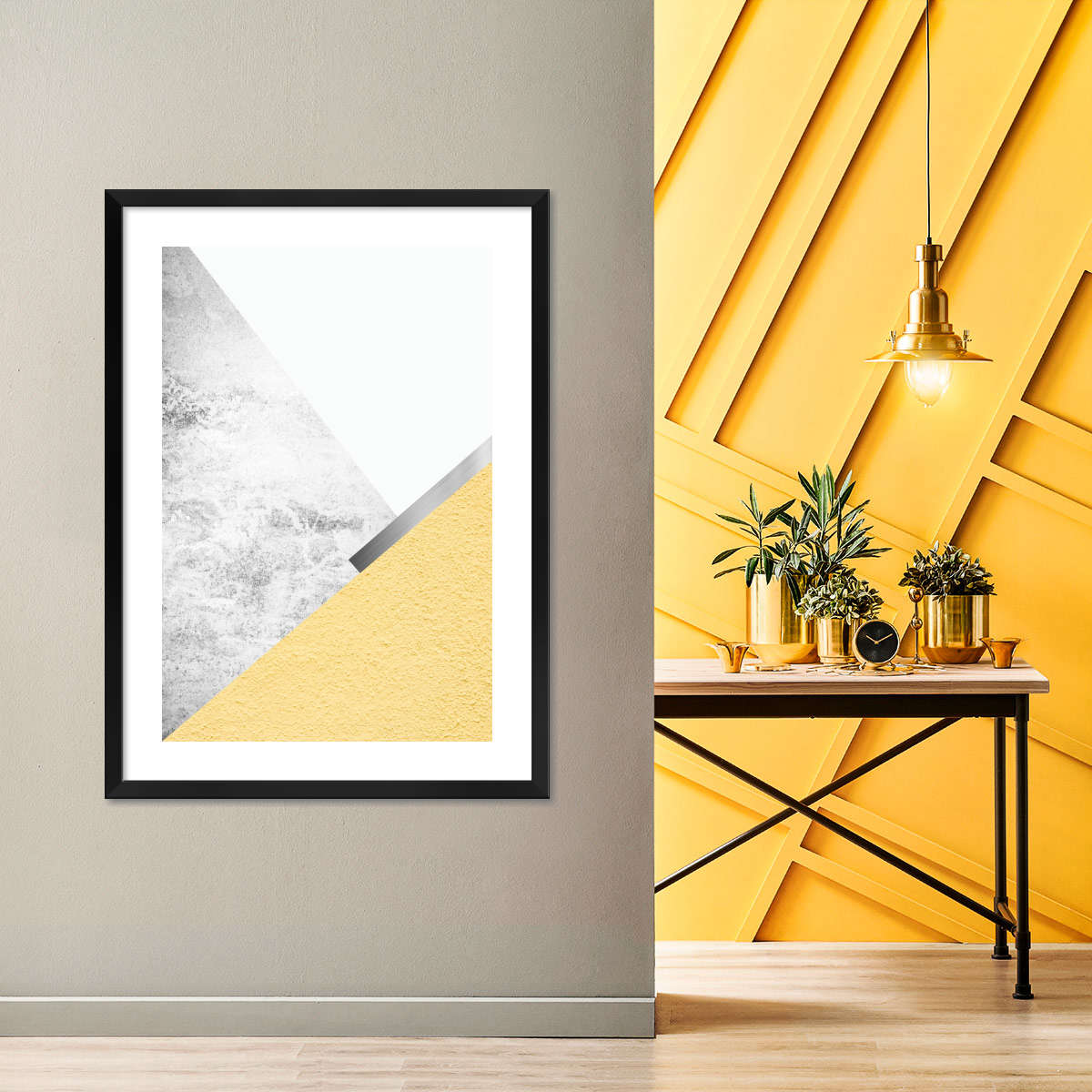 Frendorf | Gelbe und graue Berge I Wandkunst