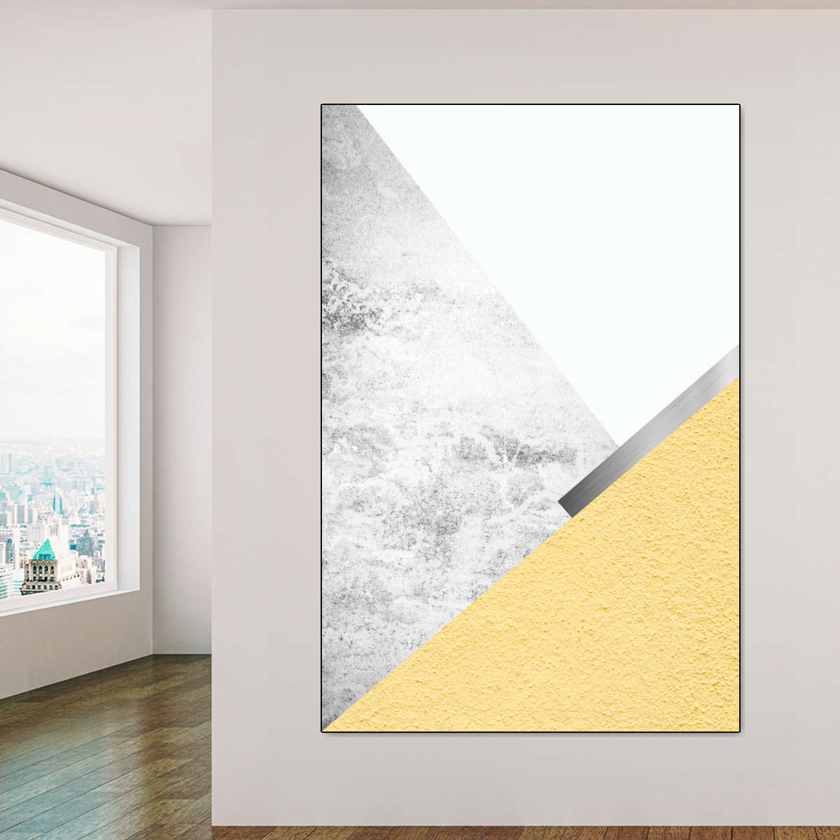 Frendorf | Gelbe und graue Berge I Wandkunst