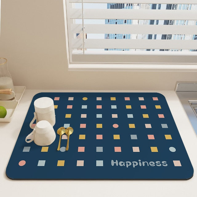 Frendorf | Schnell Trocknende Küchen Absorbierende Abtropfunterlage Trocknungsmatte für Tisch