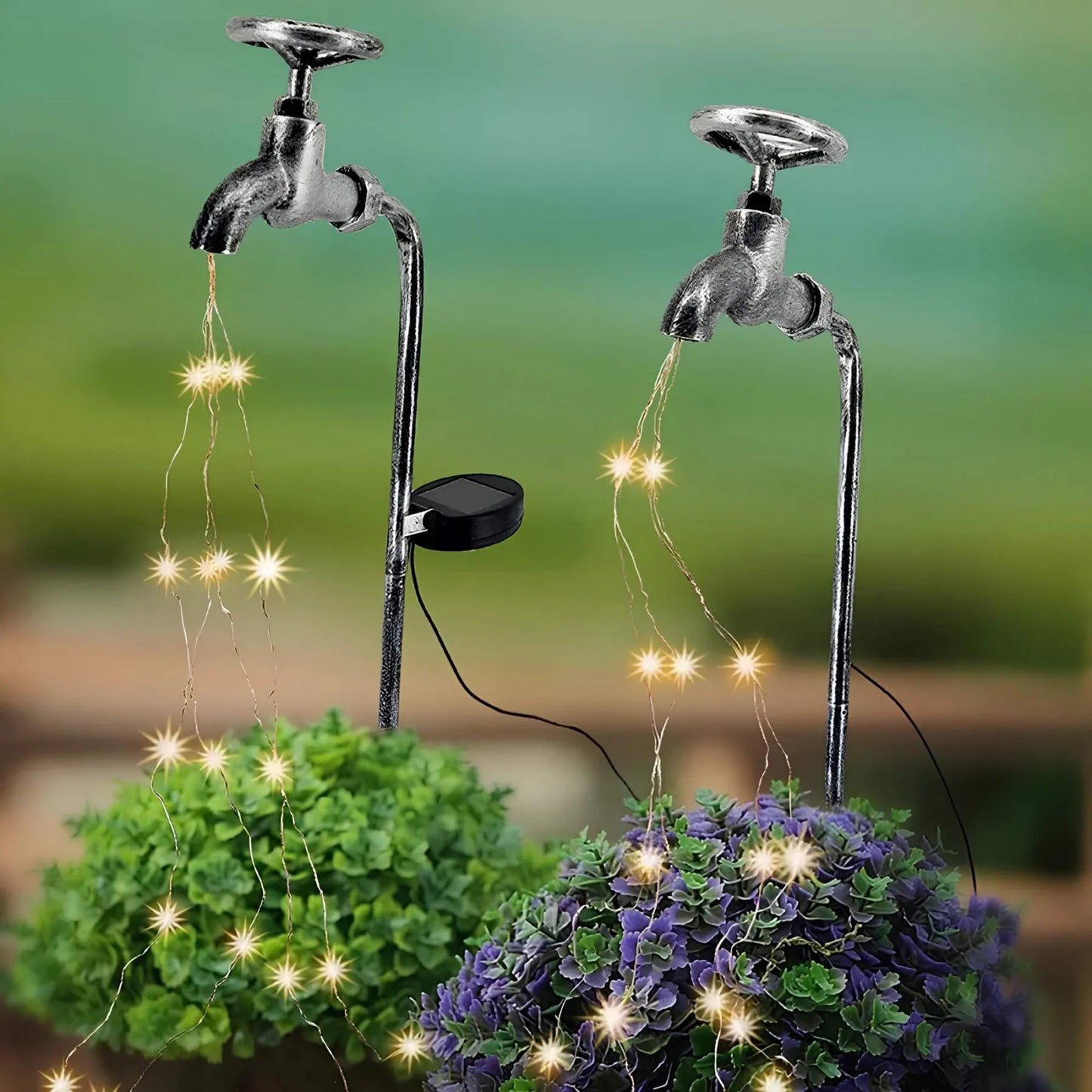 Frendorf | GlowDrops – Solarbetriebene Wasserhahn Gartenlampen