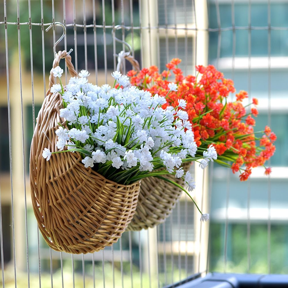 Frendorf | RattaBloom Wand-Pflanzgefäß aus Rattan | Hängender Pflanzenhalter | Dekoratives Garten-Accessoire