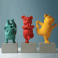 Resin Abstract Yoga Bulldog Figurine
