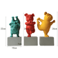 Resin Abstract Yoga Bulldog Figurine